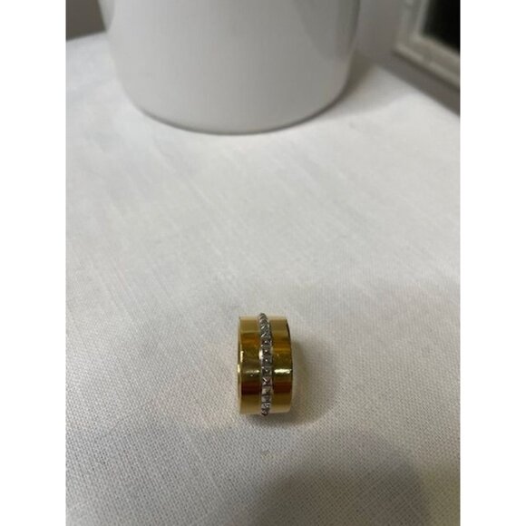 Celine Gold & Silver Cigar Band Ring Size 5 - Picture 1 of 4